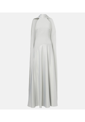 Solace London Cece halterneck crepe and satin gown