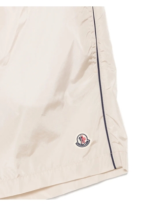 Moncler logo-patch drawstring swim shorts - Neutrals