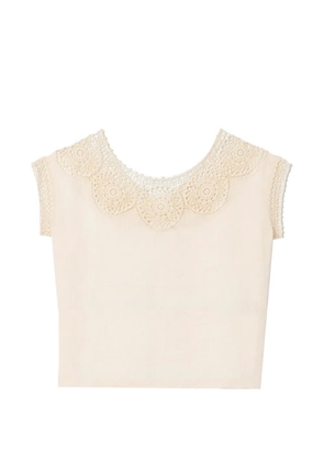 Nili Lotan Caila crochet-trim top - Neutrals