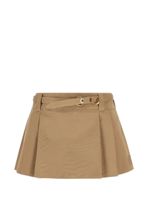 Miu Miu belted pleated mini skirt - Neutrals
