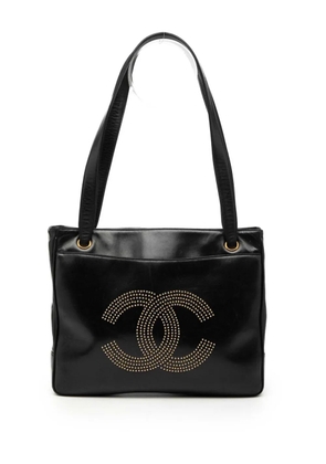 CHANEL Pre-Owned 1991-1994 Lambskin CC Studded Logo Tote shoulder bag - Black