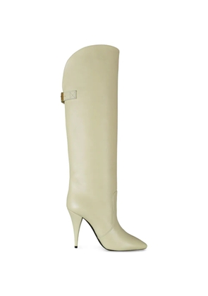 Saint Laurent buckle harper leather boots - Neutrals
