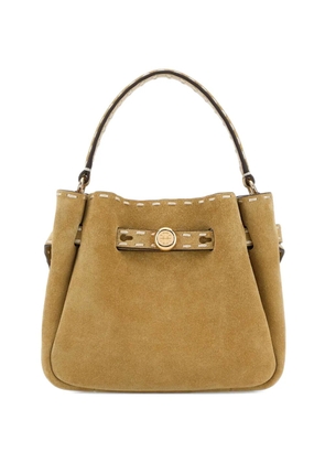 Tory Burch mini Romy contrast-stitch suede bucket bag - Brown
