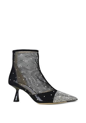 Jimmy Choo crystal-embellished mesh boots - White