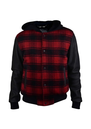 Philipp Plein checked hooded bomber jacket - Black