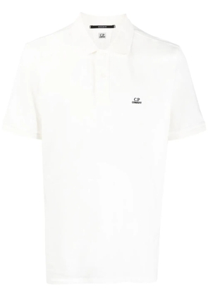 C.P. Company logo-embroidered polo shirt - White