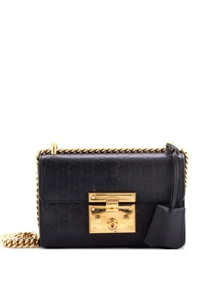 Gucci Pre-Owned Padlock Shoulder Bag Guccissima Leather Small crossbody bag - Black