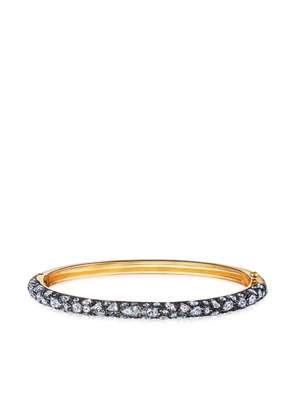 FRED LEIGHTON 18kt yellow gold and silver diamond pave narrow bangle