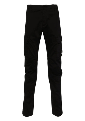 C.P. Company Lens-detail sateen cargo trousers - Black