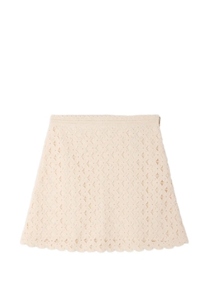 SANDRO crochet-knit mini skirt - Neutrals