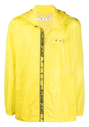 Off-White logo-print zip-up windbreaker - Yellow