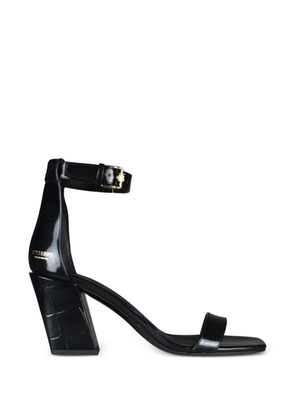 Burberry crocodile-effect strap sandals - Black