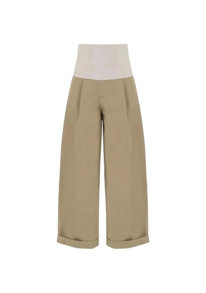 DARKPARK Wendy pleated turn-up trousers - Neutrals