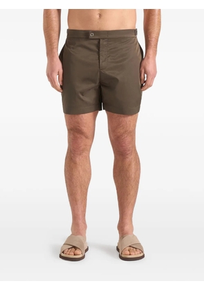 Manière De Voir Brian adjustable-tab welt-pocket swim shorts - Green