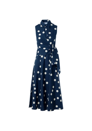 Akris Punto polka-dot midi dress - Blue