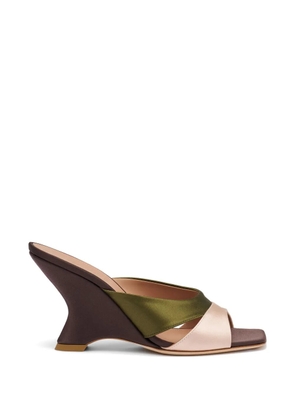Malone Souliers Lourdes satin wedge sandals - Brown