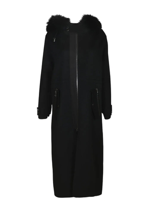 P.A.R.O.S.H. fur-trimmed hooded coat - Black