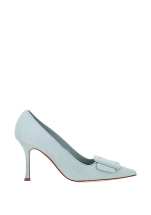 Manolo Blahnik buckle-detail suede pumps - Blue