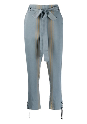 Ann Demeulemeester striped cropped trousers - Blue