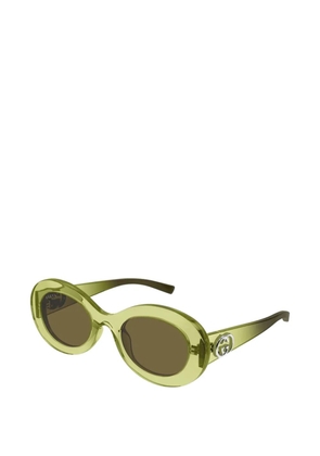 Gucci oval-frame sunglasses - Green
