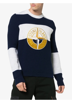 Stone Island crew-neck striped sweater - Blue