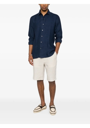 Zegna long-sleeve linen shirt - Blue
