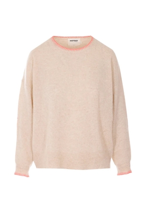 Not Shy embroidered long-sleeve sweater - Neutrals