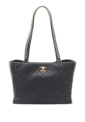 CHANEL Pre-Owned 2021-2026 Quilted Calfskin Book Pocket Shopping tote bag - Black
