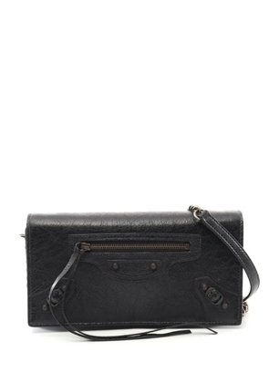 Balenciaga Pre-Owned 2010-2026 Leather Metal Plate City Wallet on Chain crossbody bag - Black