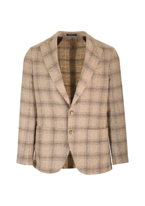 Al Duca D’Aosta 1902 tartan-check notched-lapel blazer - Brown