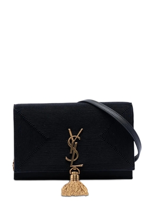 Saint Laurent Pre-Owned 2023 Embroidered Satin Monogram Kate Tassel Wallet on Chain crossbody bag - Black