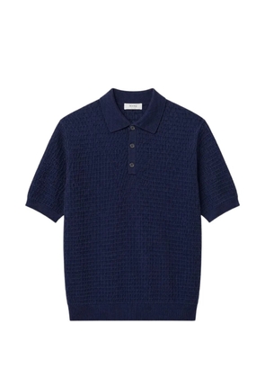 MASQ textured-knit polo shirt - Blue