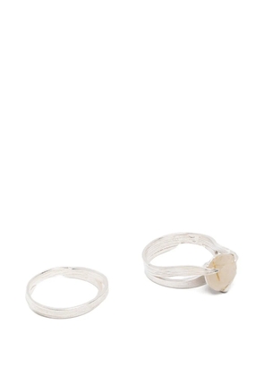 Wouters & Hendrix quartz-embellishment rings (set of two) - Silver