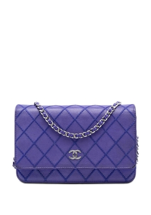 CHANEL Pre-Owned 2014 CC Quilted Calfskin Fancy Wallet On Chain crossbody bag - Blue