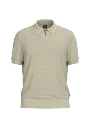 BOSS waffle-knit polo-collar T-shirt - Neutrals