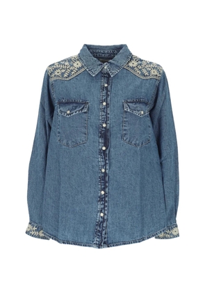MAISON HOTEL Thelma floral-embroidered shirt - Blue