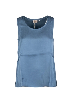 Marella satin-finish sleeveless top - Blue