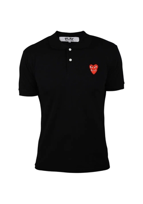 Comme des Garçons Homme heart-embroidery polo shirt - Black