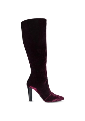 Saint Laurent lily velvet boots - Red