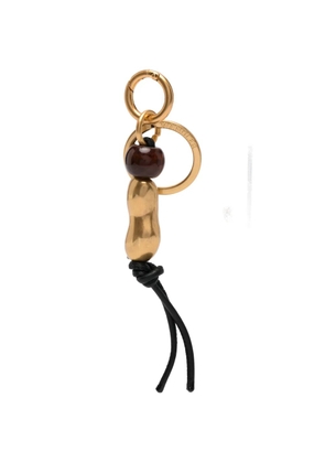 Wandler sculptural-charm leather-trim keyring - Gold