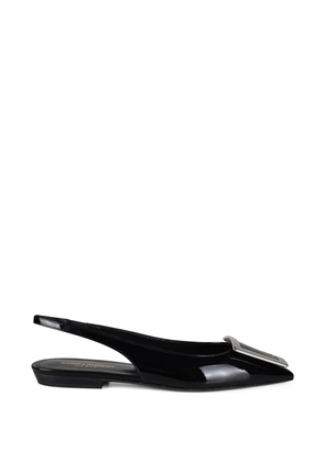 Saint Laurent Maxine metal-ornament ballet flats - Black