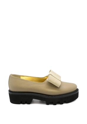 Walter Steiger bow leather loafers - Neutrals