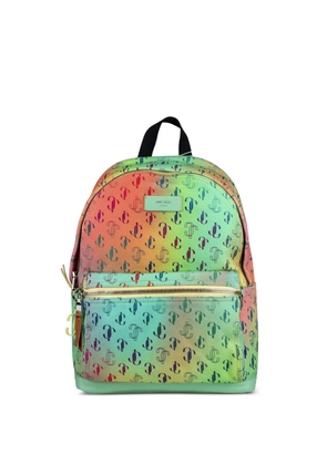 Jimmy Choo monogram zip leather backpack - Black