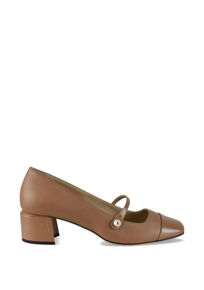Jimmy Choo Elisa square-toe pearl heeled pumps - Neutrals