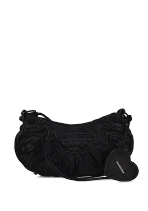 Balenciaga Cagole rhinestone trim shoulder bag - Black
