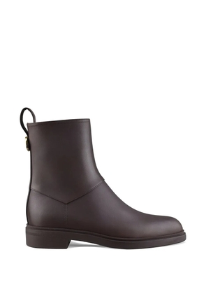 Loro Piana Kilda engraved-detail leather boots - Brown