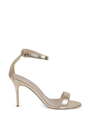 Manolo Blahnik metallic ankle-strap sandals - Gold