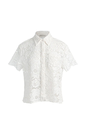 alice + olivia Lane lace-embroidered shirt - White