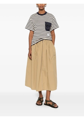 and Wander stripe-pattern pocket T-shirt - Blue