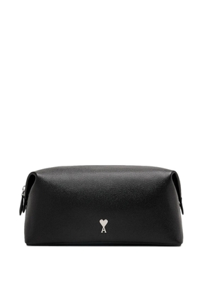AMI Paris Paris Paris leather wash bag - Black